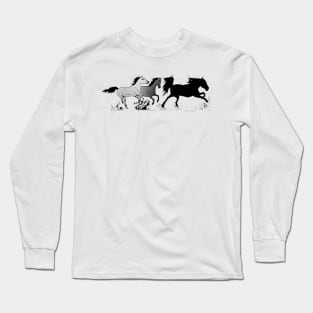 Wild horses galloping fast horse lover Long Sleeve T-Shirt